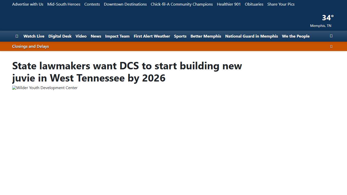 State lawmakers want DCS to start building new juvie in West Tennessee by 2026