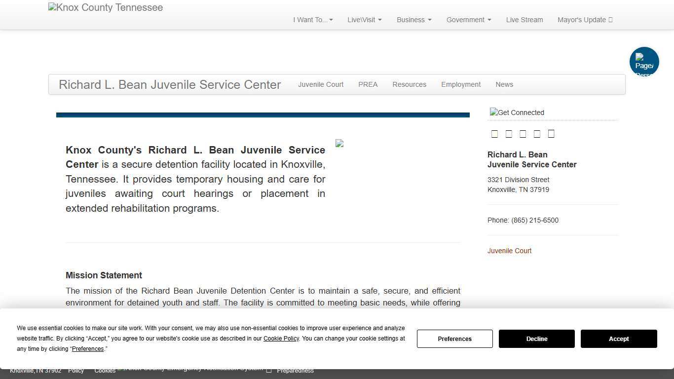 Richard L. Bean Juvenile Service Center - Knox County Court Systems - Knox County Tennessee Government